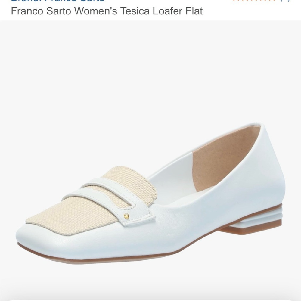 Franco Sarto Tesica Women's White and Cream Loafer Flat size 9